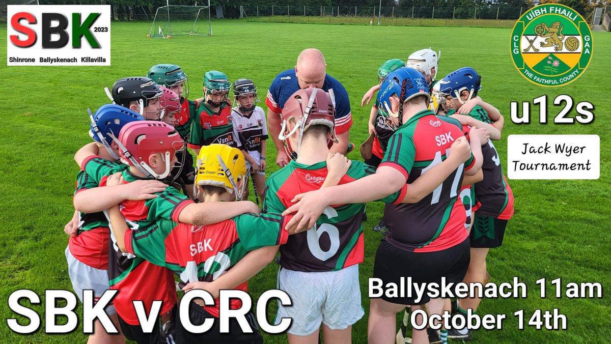 Best of luck to the SBK u12s who welcome CRC to Ballyskenach tomorrow in the Jack Wyer tournament 3rd round.