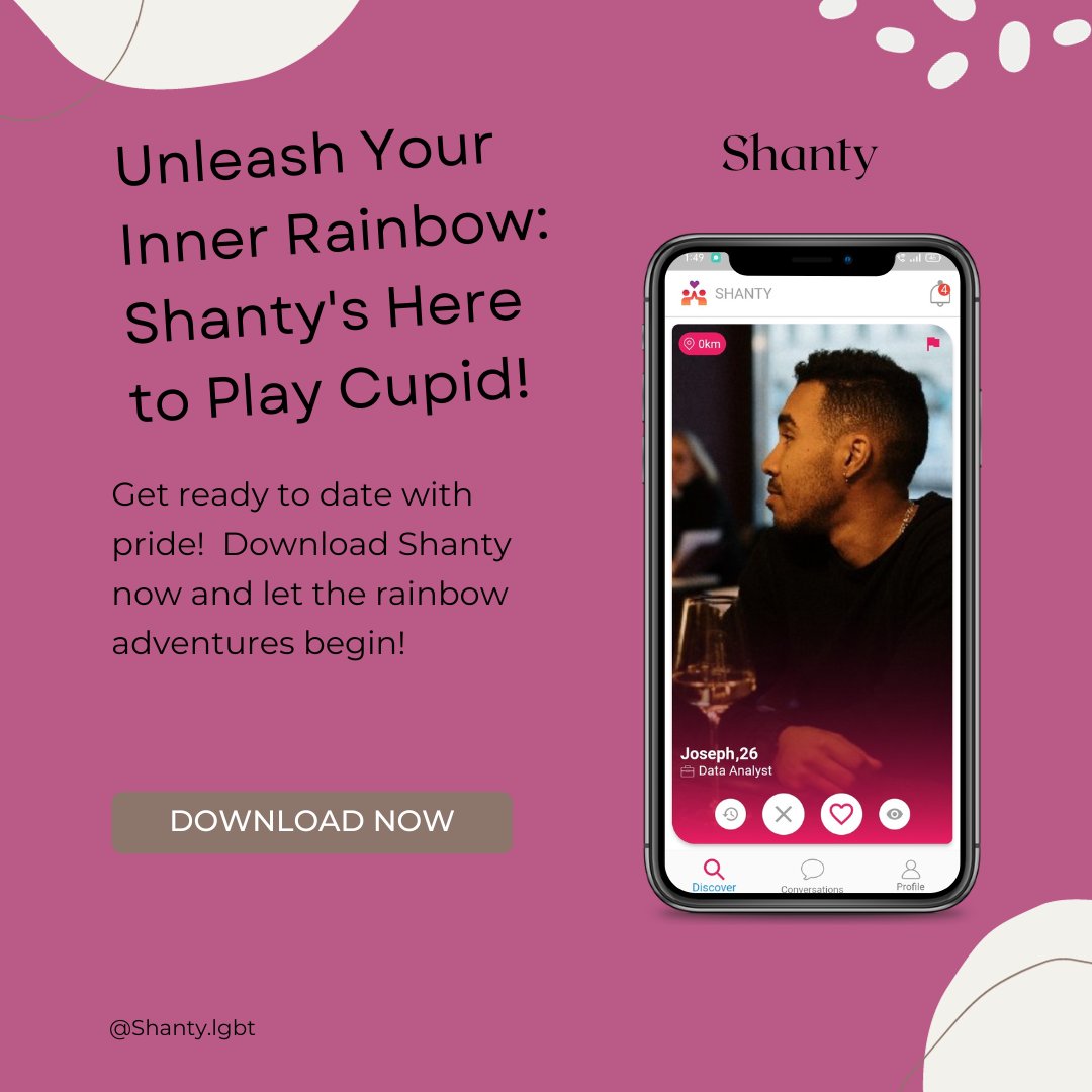 shantylgbtapp's tweet photo. Swipe, chat, and sashay your way to some seriously colorful connections. 🌈💃✨Whether you're a unicorn in search of your glittery partner or a mermaid seeking that special fish in the sea, we've got you covered! 🦄 #SwipeWithPride #LoveWins #RainbowRomance #QueerAndReadyToMingle https://t.co/6233GcOg5j