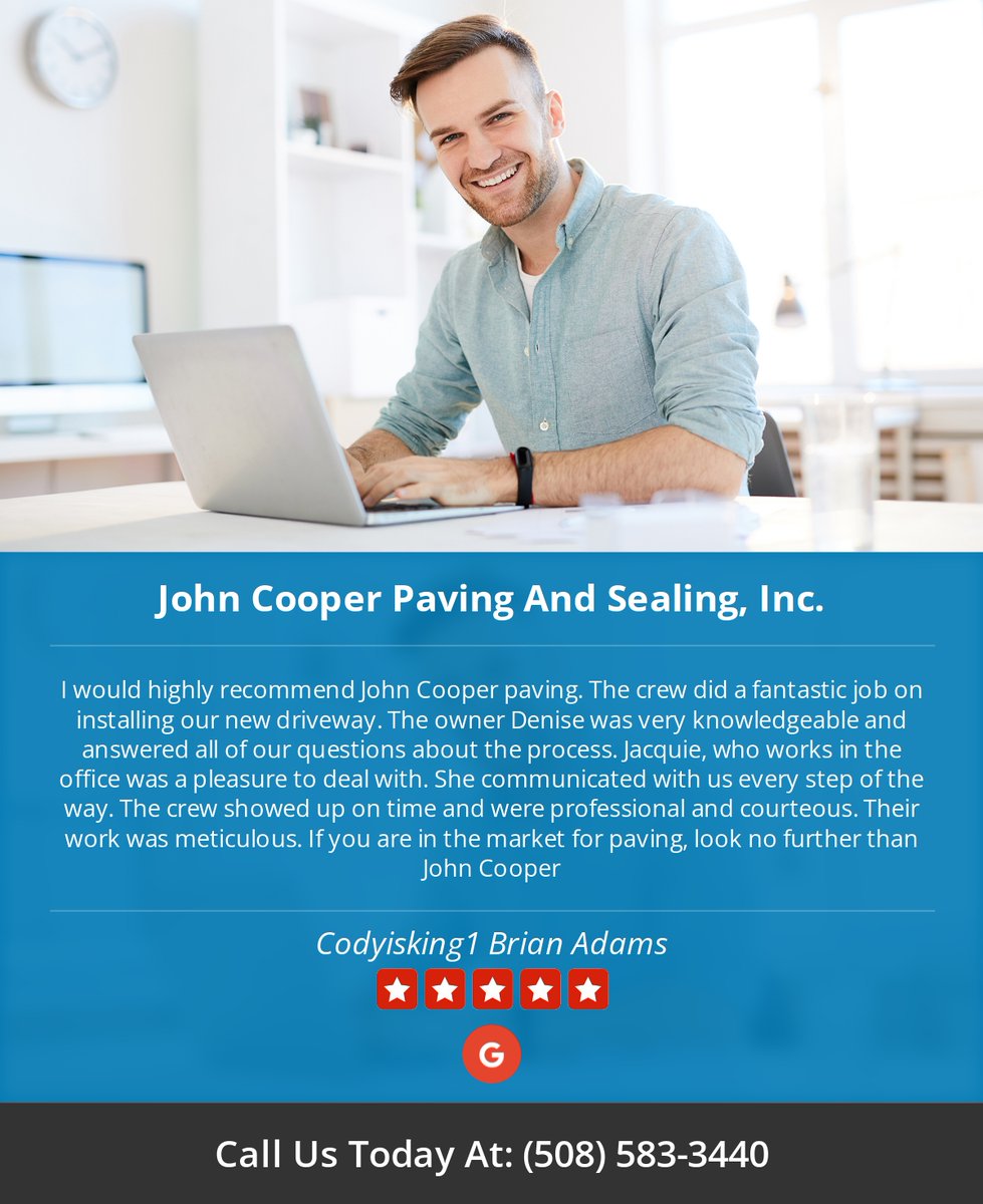 Cooperpaving's tweet image. 5 Star: codyisking1 B. "I would highly recommend John Cooper paving. The crew did a..." maps.google.com/?cid=133609050…
