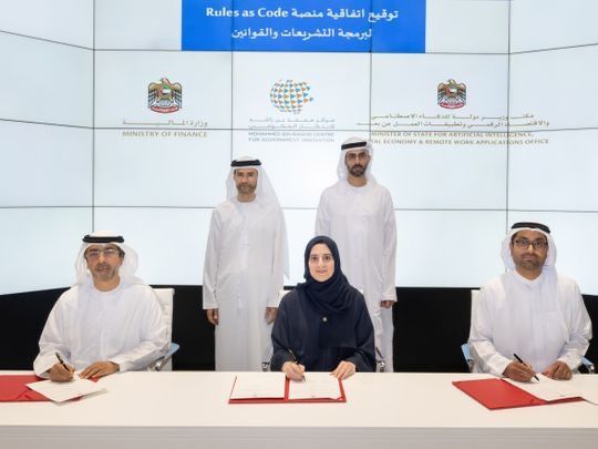 UAE sets up framework for AI-based laws. The Ministry of Finance (MoF), in collaboration with the Artificial Intelligence, Digital Economy, and more are launching a platform to develop financial legislationRead more here: buff.ly/3F2opz0 from <a href="/gulf_news/">Gulf News</a> #AI