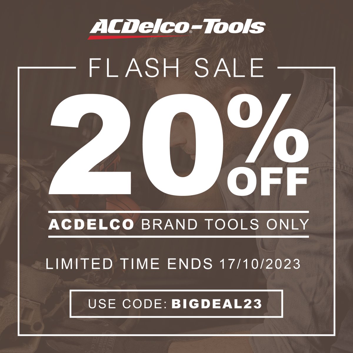 acdelcotoolsuk's tweet photo. Missed out on Prime Big Deals? Don't worry, we have you covered with some big deals of our own FLASH SALE this weekend!

Enter code BIGDEAL23 at checkout.
The minimum purchase is £50. Limited time only, ends Tuesday 17th.

https://t.co/Tb9caHSD4y https://t.co/LvG0c6bv2l