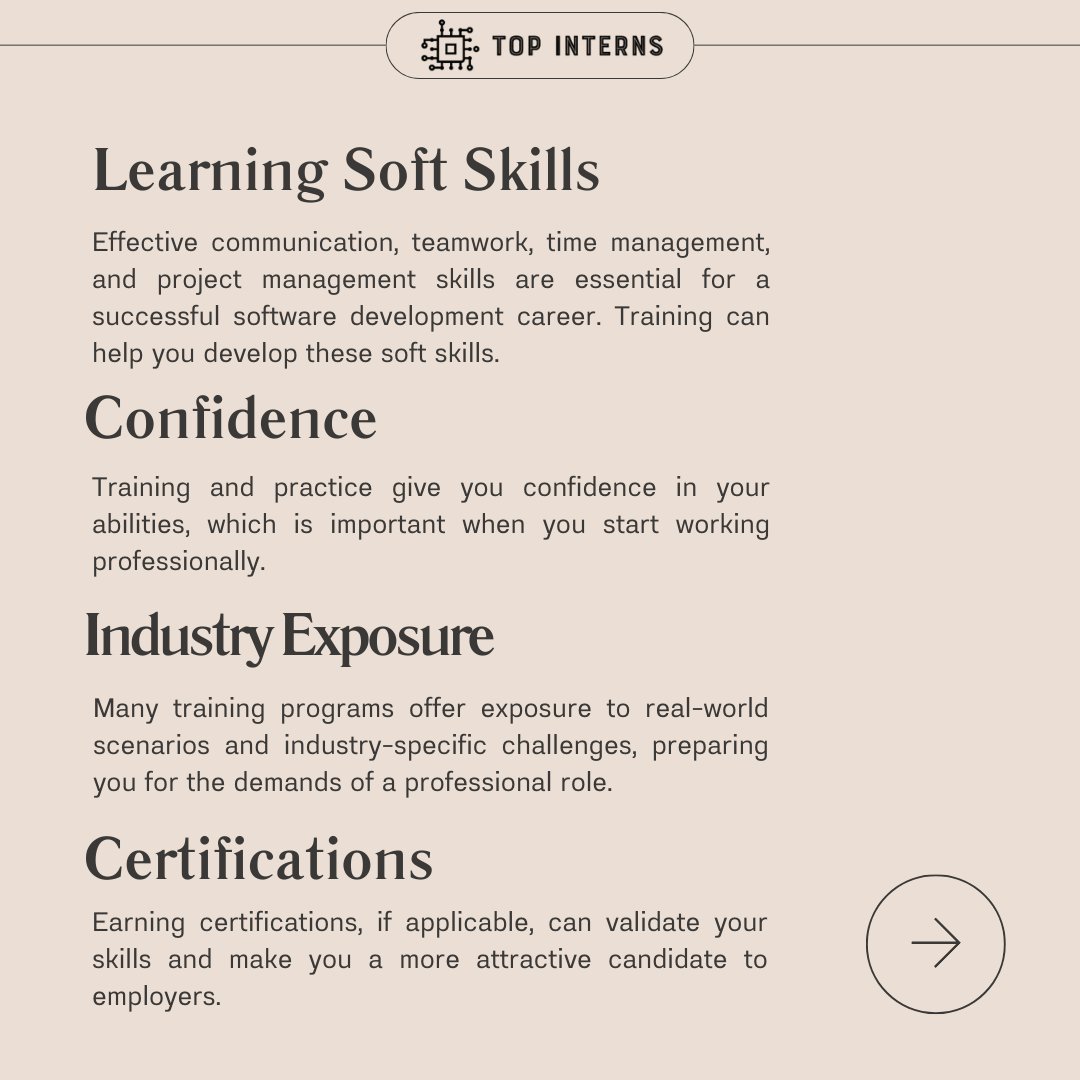 Top_Interns's tweet image. "🚀 Launching into the world of software tech! 💻🌟 Training: the launchpad to building skills, knowledge, and confidence for a successful journey. 🛫🔥 #SoftwareTech #TrainingJourney #SkillsForSuccess"