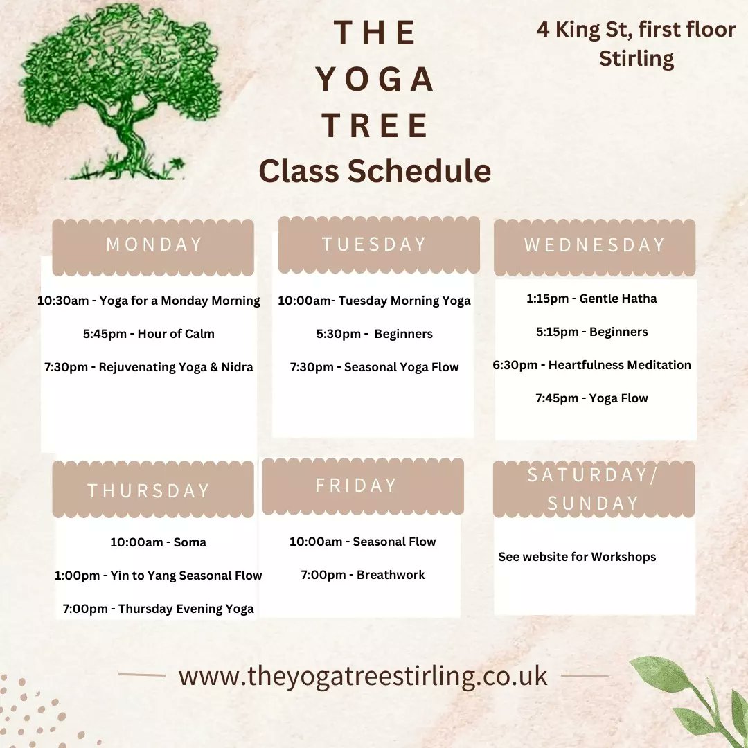 YogaTreeStg's tweet photo. Here's what's happening at the studio this month! #stirling #yoga #yogastudio #wellbeing #socialenterprise #SocEnt https://t.co/YLh0xk9VhG