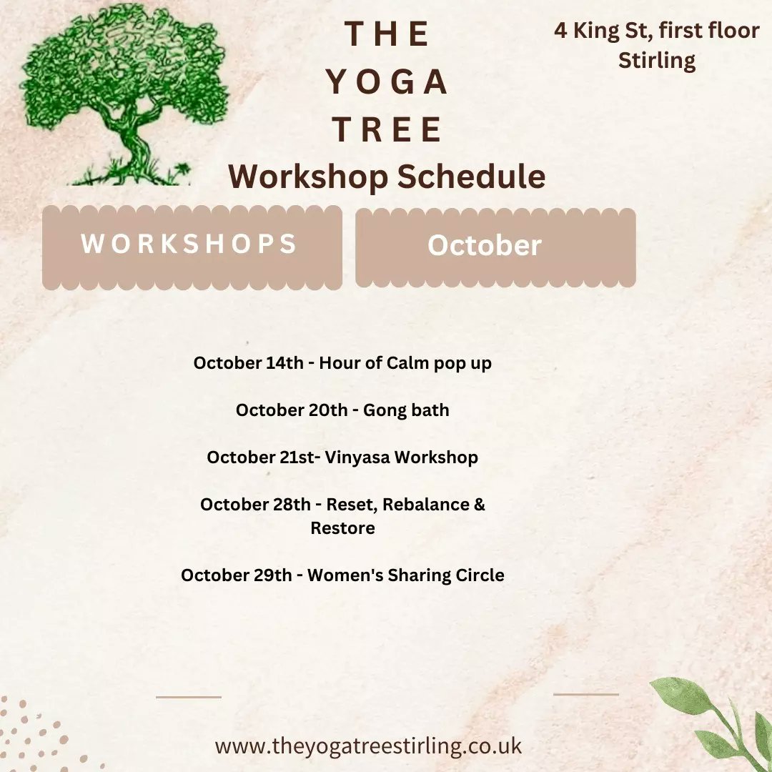 YogaTreeStg's tweet photo. Here's what's happening at the studio this month! #stirling #yoga #yogastudio #wellbeing #socialenterprise #SocEnt https://t.co/YLh0xk9VhG