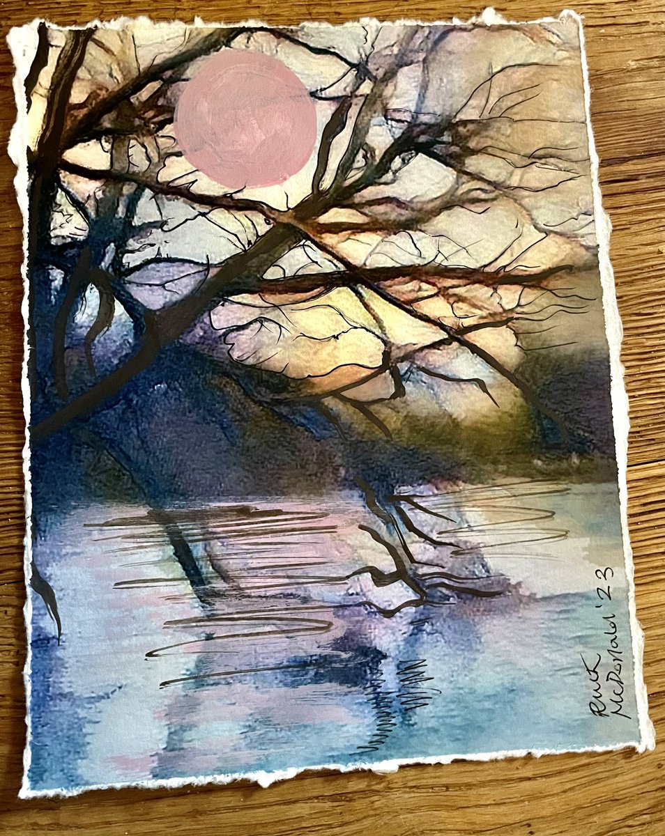 RuthMcDonald1's tweet photo. Wet in the woods today rather like my painting - a very muddy walk but still sunshine tomorrow hopefully!!!
#woodland #trees #sunrise #branches #painting #reflection https://t.co/CY0bZFwUf7