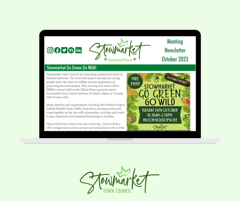 StowmarketTC's tweet image. The October Environment Forum newsletter is now available to view on our website

tinyurl.com/544ubte7