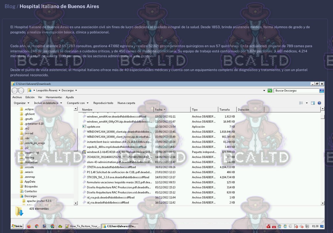 BirminghamCyber's tweet photo. 🔐 New #ransomware incident.

🇦🇷 #Argentina: Hospital Italiano de Buenos Aires announced by Knight (ex Cyclops).

👁️ Stay informed with #DarkFeed for the latest Ransomware #ThreatIntelligence. https://t.co/OpiZRGAH2m