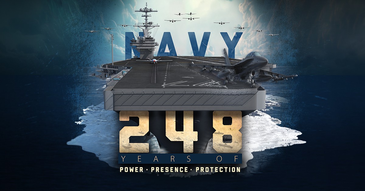 USNationalGuard's tweet photo. Happy Birthday, @USNavy! 

For 248 years, our Navy has stood the watch 24/7, ready to defend our shores, maintain sea control and protect our national security. #OnWatch247 #USNavy248 https://t.co/ZlRLBXqAtn