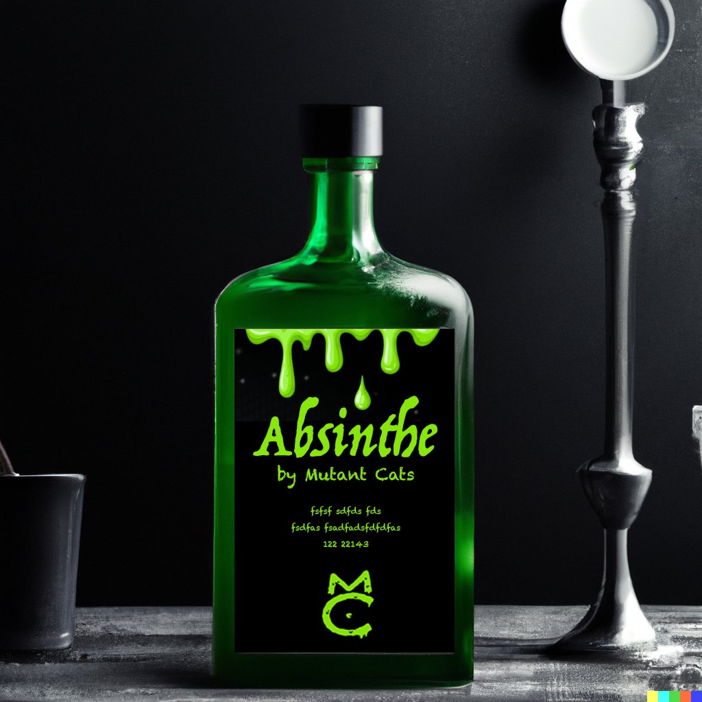 NFTMario1's tweet photo. @mutantcatsDAO 🔮🐱 Ever wondered what the enigmatic Mutant Cats are conjuring up in their lab? 🧪 999 limited bottles of hand-filled Absinthe - soon available as unique Absinthe IRL + Digital NFTs! 🍸✨ #MutantCatsMystery #AbsintheNFT #LimitedEdition https://t.co/pZYEQepQu1