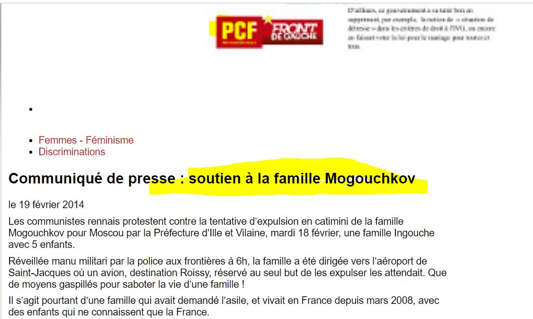 CWeillRaynal's tweet image. En 2104, le PCF, le MRAP, les enseignants gauchistes du RESF, et une kyrielle d'associations de défenses des migrants illégaux avaient fait campagne contre l'expulsion de la famille de Mohamed Mogouchkov, le tueur islamiste d'#Arras. Ces associations vont-elles être dissoutes ?