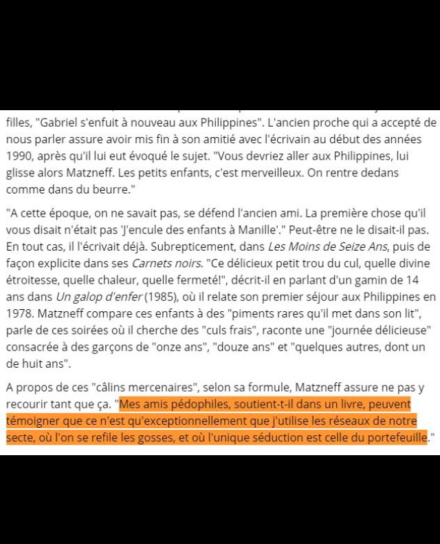 @Keldran813307 @Libresprit_ @Keldran @qwertz2000 @dupielet2 @LaCroixduSud3 Je ne sais qui est la pouffe qui  rit  … mais ce salopard qui veut jouer à « monsieur propre », 
 #Matznef a trop d’appui  d’élites au sein de son resau
Ce même réseau qui veut l’éducation à la sexualité des ke berceau 
#TouchezPasAuxEnfants