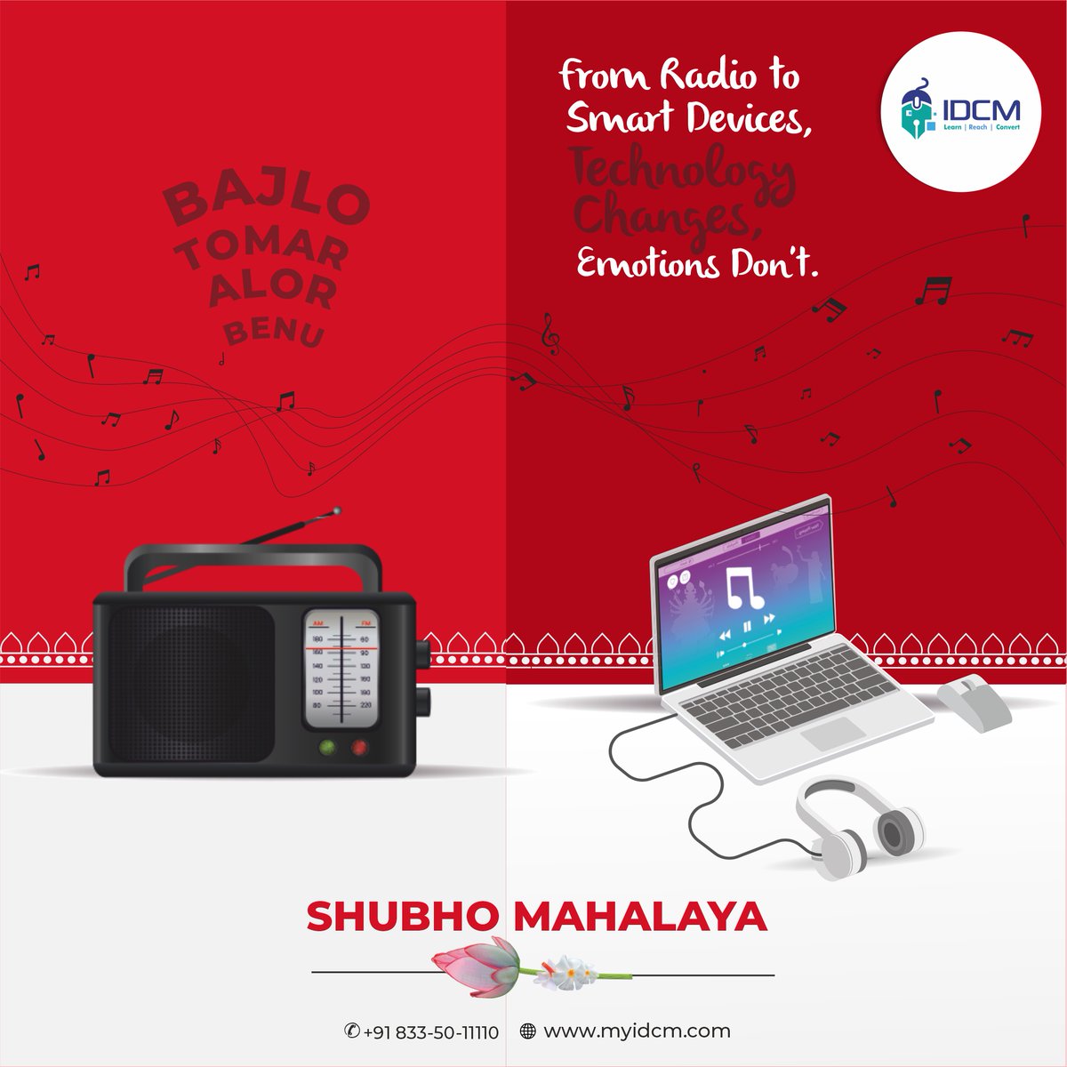 IDCM_dmtraining's tweet photo. From Radio to Smart Devices, technology may change, but the timeless emotions of Mahalaya continue to touch our souls. ππ»π±β€οΈ
#myIDCM #LearnWithIDCM #DigitalMarketing #mahalaya #mahalayamorning #durgapuja #emotions #celebrations #occasion #mahalaya2023 #wish #SubhoMahalaya https://t.co/S2Vh2XiyUj