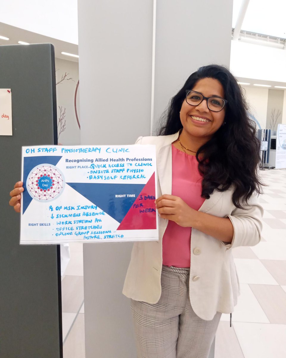Looking after our staff is vital too! Prachi is our Occupational Health Physiotherapist 💪🦴 who keeps our workforce well in a variety of ways #AHPsDay