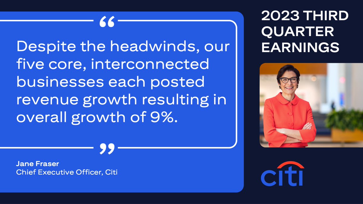 Citi CEO Jane Fraser discusses third quarter 2023 financial results. Read the full report here: on.citi/3ZTSfPD