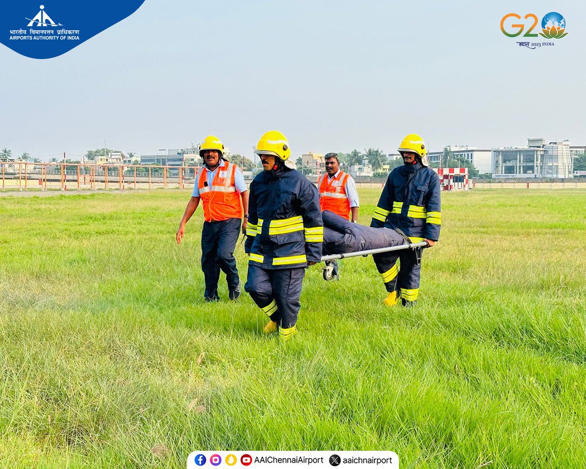 aaichnairport's tweet photo. As part of the Disaster Risk Reduction Day celebration at #ChennaiAirport, a mock drill was conducted today at the Fire pit/Operational area, to ensure the safety and to promote awareness about Disaster preparedness, in the event of any eventuality.
#DisasterRiskReductionDay #DisasterManagement #DisasterRiskReduction
@MoCA_GoI | @AAI_Official | @pibchennai