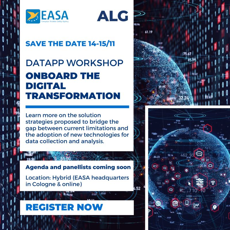 alg_global's tweet photo. Research continues in #DATAPP project for flight data for evidence-based training, digital fuel management and flight data models for safety. Join us on 14-15th November to learn more on the solution strategies proposed with @EASA. https://t.co/JObXOCPkUi