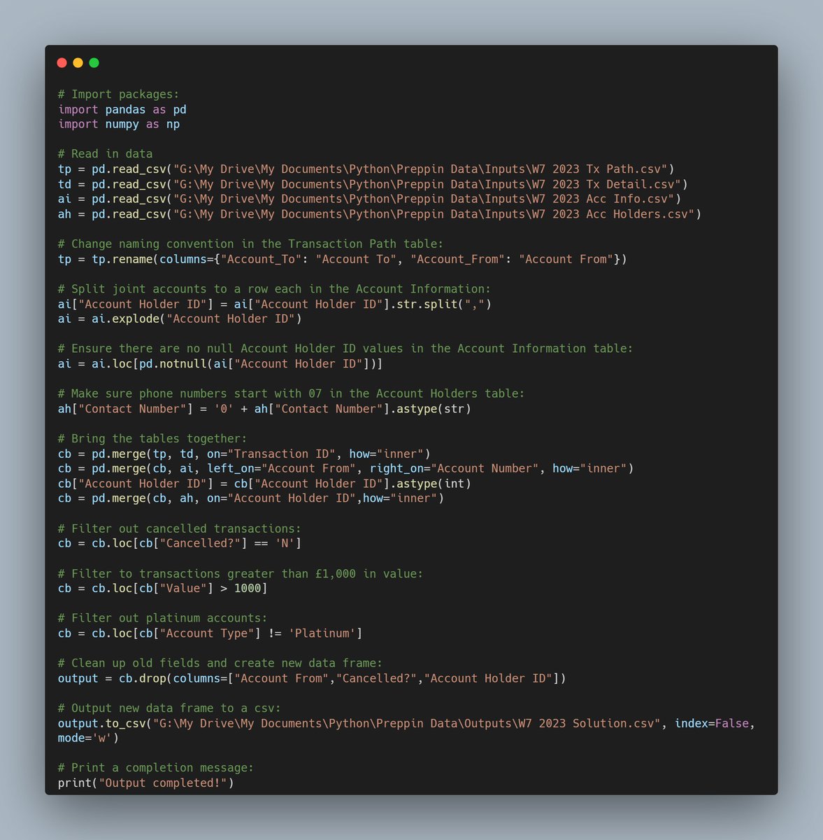 DataNath's tweet image. More #PreppinData challenges completed! 2023 weeks 5 through 8. Loving the challenge #Python is providing - Google, ChatGPT and Stack Overflow are fast becoming my best friends! Got to play around with some new functions here and personally love melt() as a name!