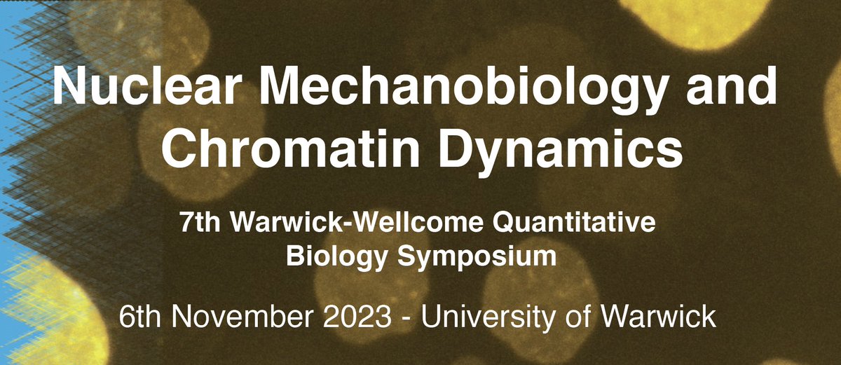Fast approaching!! -> One day symposium @warwickmed @WarwickQBP bringing together scientists from the nuclear mechanobiology and chromatin fields . Free to attend (and a free lunch!). Check our speakers list and sign up here - warwick.ac.uk/fac/sci/med/qb…. Spread the word.
