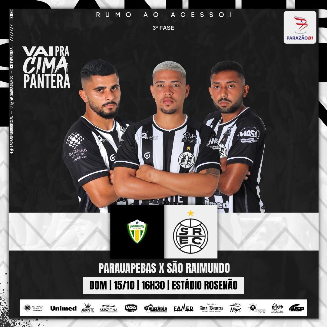 saoraimundo's tweet photo. Bora Pantera que domingo (15) tem o Maior do Tapajós em campo, pelo segundo jogo das quartas de finais 2 do Campeonato Paraense Série B1.
⚽️ Parauapebas x São Raimundo, às 16:30, no Estádio Rosenão.
#avantePantera 🚀
#saoraimundo #campeonatoparaense #serieb #omaiordotapajos https://t.co/dZ0kDzXC42