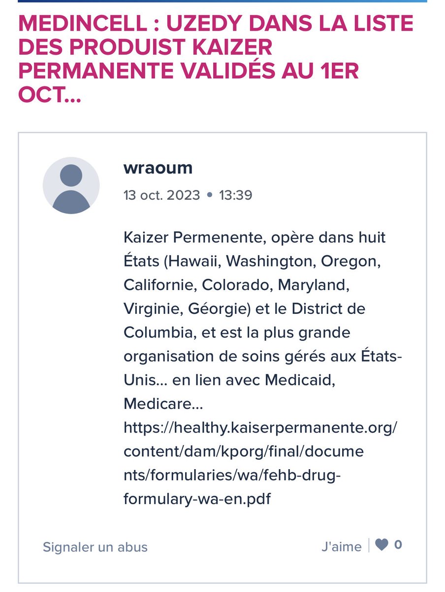 BelfortSalah's tweet photo. #MEDINCELL  #UZEDY #TEVA : UZEDY DANS LA LISTE DES PRODUITS KAIZER VALIDÉS AU 1ER /10 merci pour l’info à Wraoum de Boursorama pour le partage💪💪💪 https://t.co/2Dg9d9xkDa
