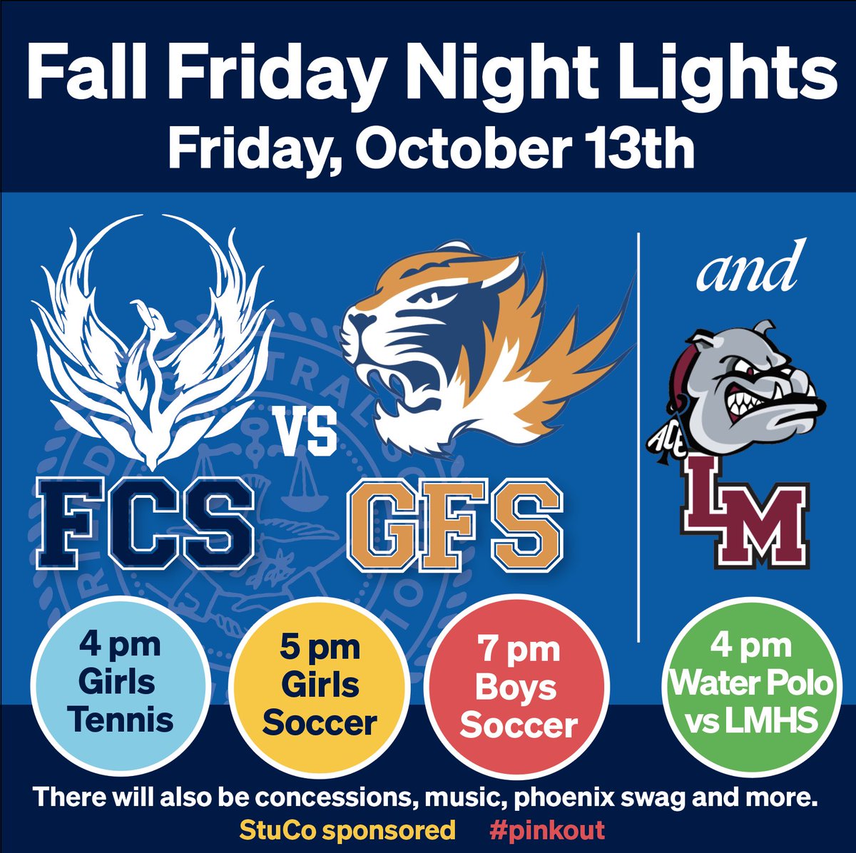 FCSphoenix's tweet photo. Friday Night Lights! @friendscentral
#pinkfriday #goFCS #fcsphoenixpride
Schedule ⬇️
@FSL_Athletics @PhSportsDigest https://t.co/78eywNQV9R
