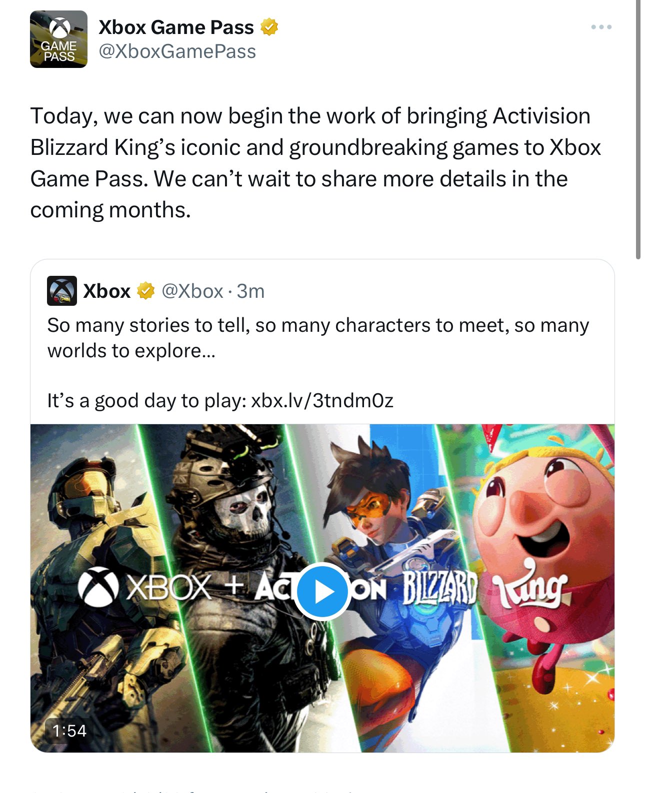 No Activision Blizzard games coming to Game Pass in 2023 according