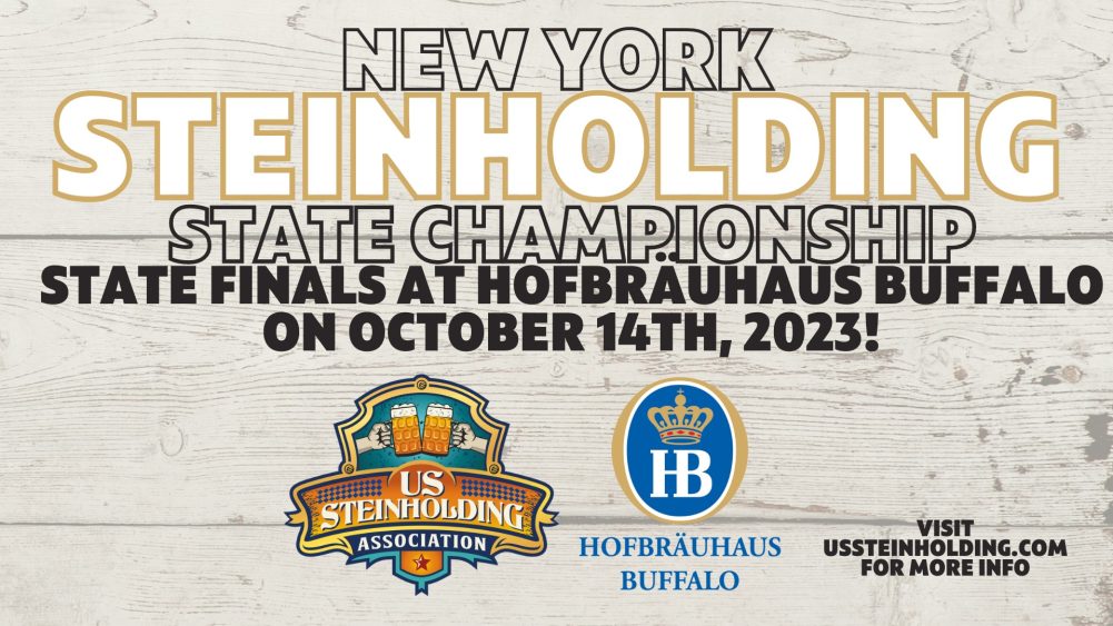 Prost! Tomorrow at 6pm, <a href="/HofbrauhausB/">Hofbrauhaus Buffalo</a> hosts the US Steinholding Association NYS Championship! One male winner &amp; one female winner will each win a $500 cash prize! Details at: bit.ly/3tx91Io