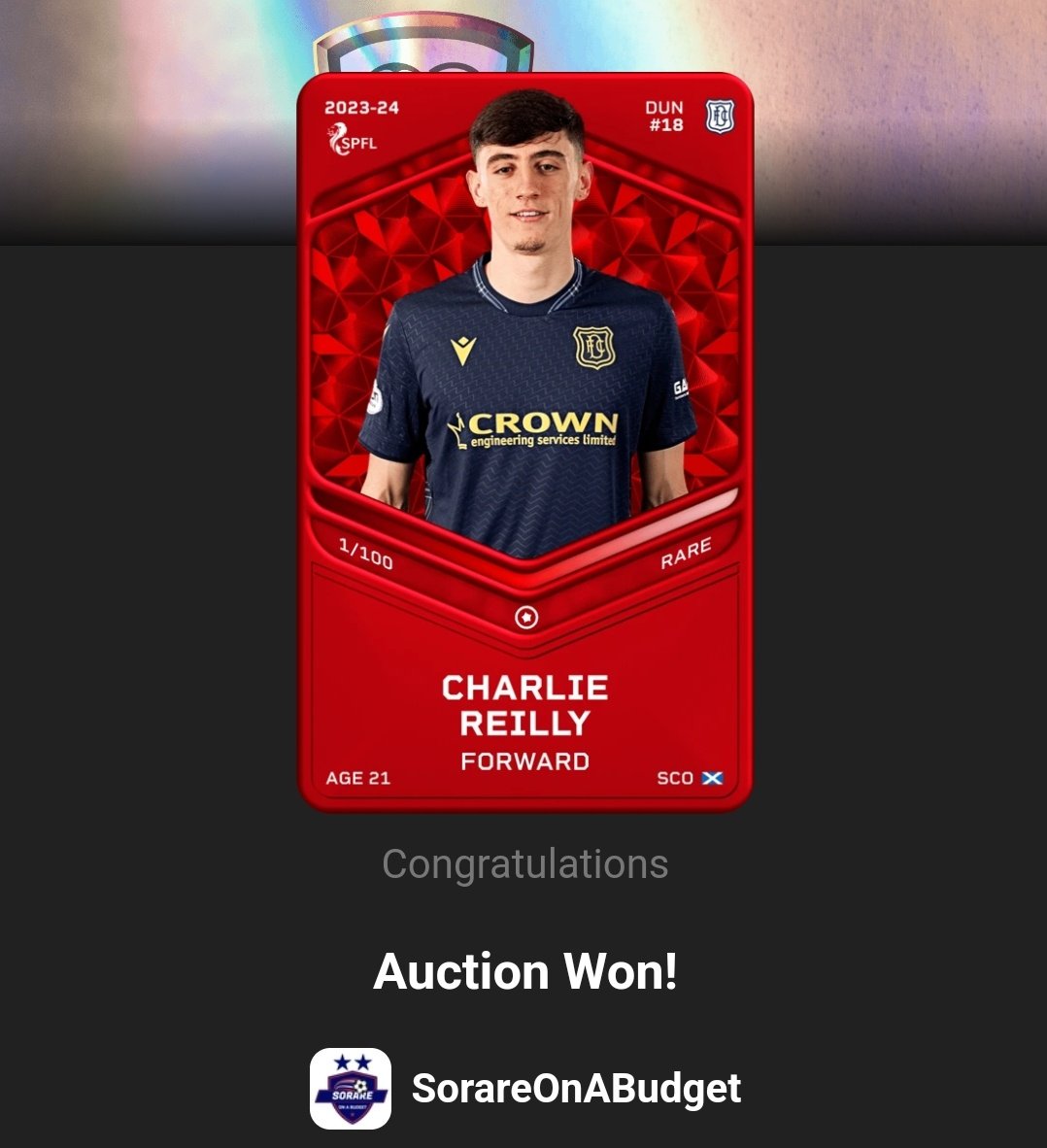 ThatBudgetLad's tweet photo. 2nd Dundee rare arrived in the gallery this morning. 43 G+A last season for the worst team in Scotland in 43 games. Was injured when he arrived and has been playing catch up, but for £11, it's theft. https://t.co/Sf8pr7Pz40