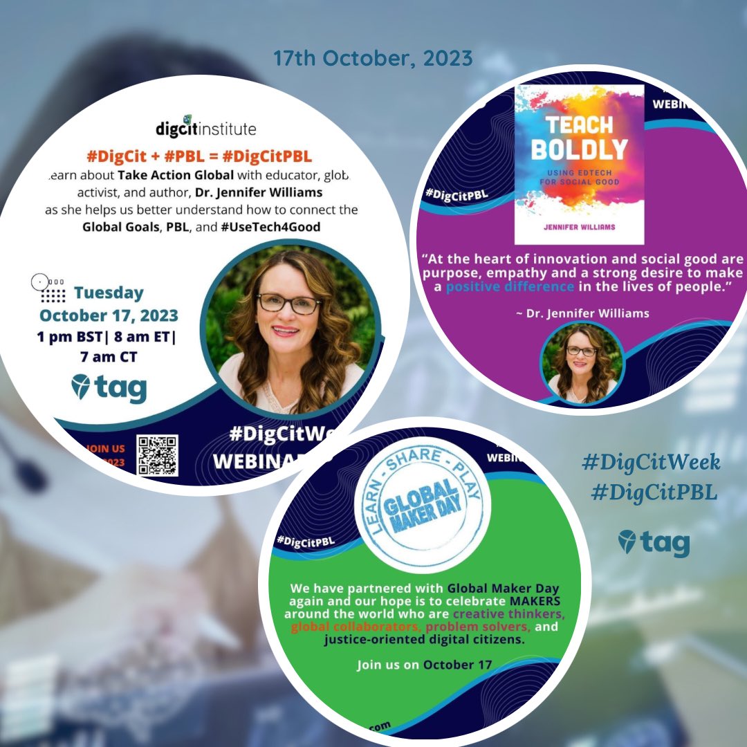 TakeActionEdu's tweet photo. β¨DigCit Webinar Series β¨
Join us on the 17th of October!π
#DigCitWeek #DigCitPBL https://t.co/imP3tosMot