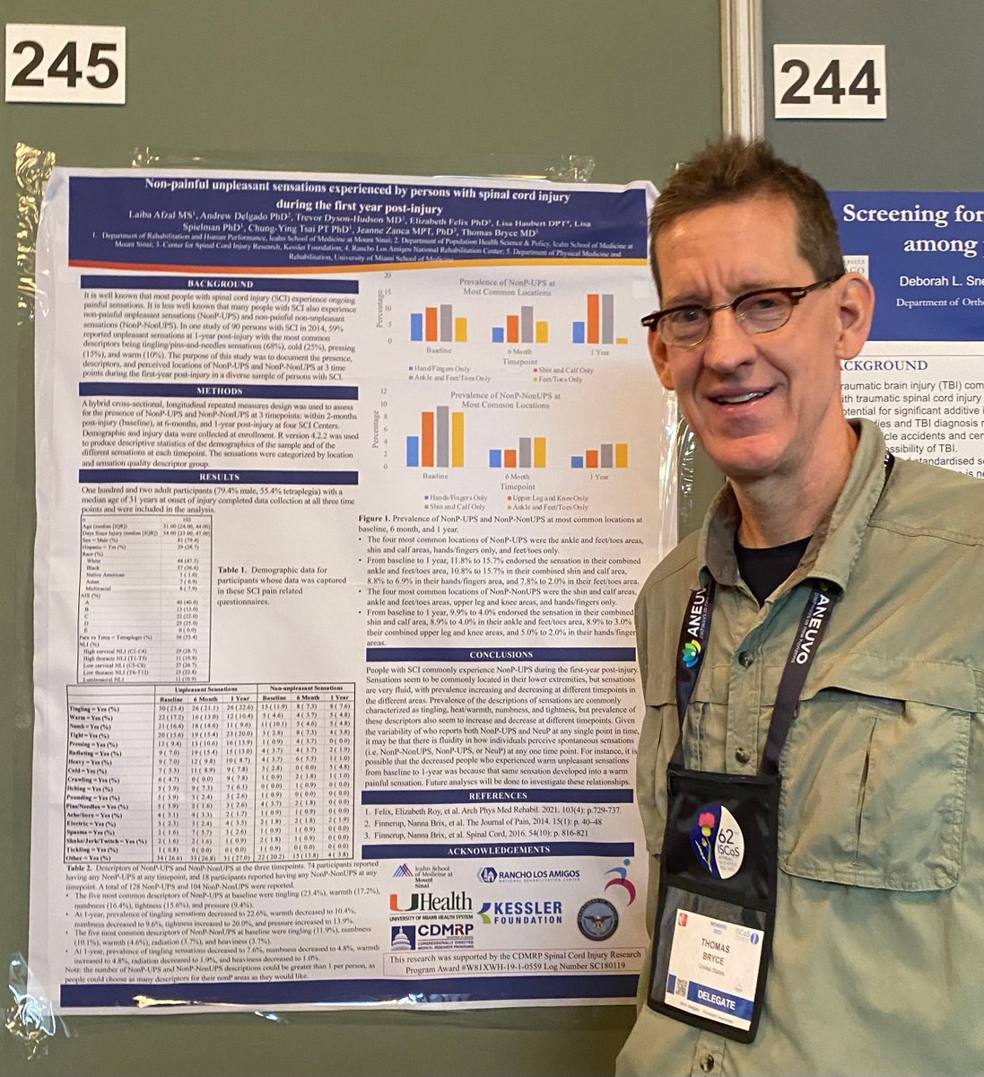 MountSinaiSCI's tweet photo. MountSinaiSCI Poster Presentation at #ISCoS2023 on Non-Painful unpleasant sensations experienced by persons with spinal cord injury during the first year post-injury. #ISCoS2023 #ISCoSmeetings #SpinalCordInjury https://t.co/msBn9fh8OX