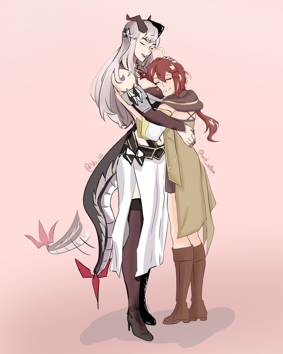 Va_liiii's tweet photo. Congratulations @Color_LES for Finishing Mage and Demon Queen!!

To celebrate the ending of the series me and my friend (@mit_willow) did a pose collab art. 
Thank you for all the people involved in creating this webtoon🥳💓 https://t.co/3BaQHemp5N