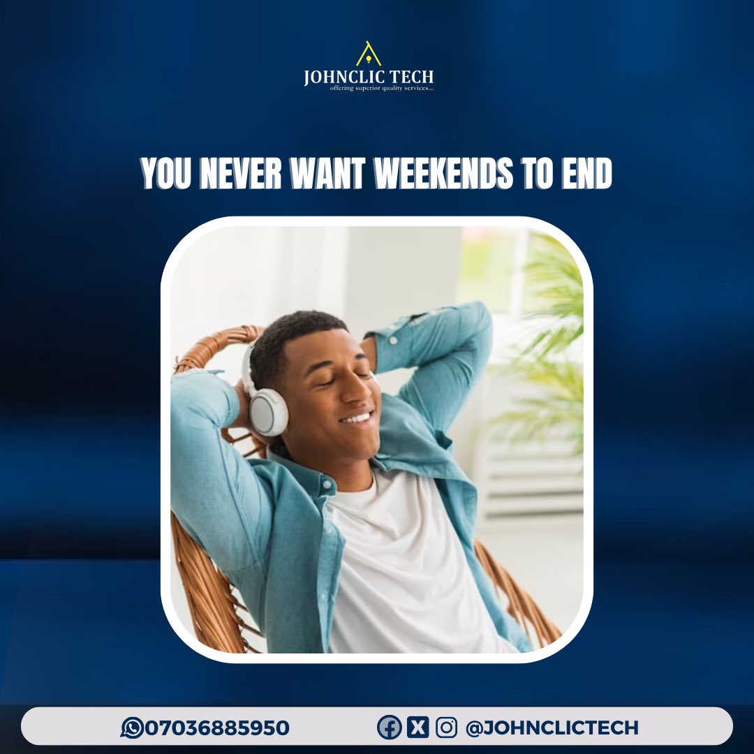We all love weekends and feel it shouldn't end, especially when there is 24/7 power.

That's why we're here to give you the best
Say No to power failure 
Choose Johnclic Tech
Choose unlimited power supply💯