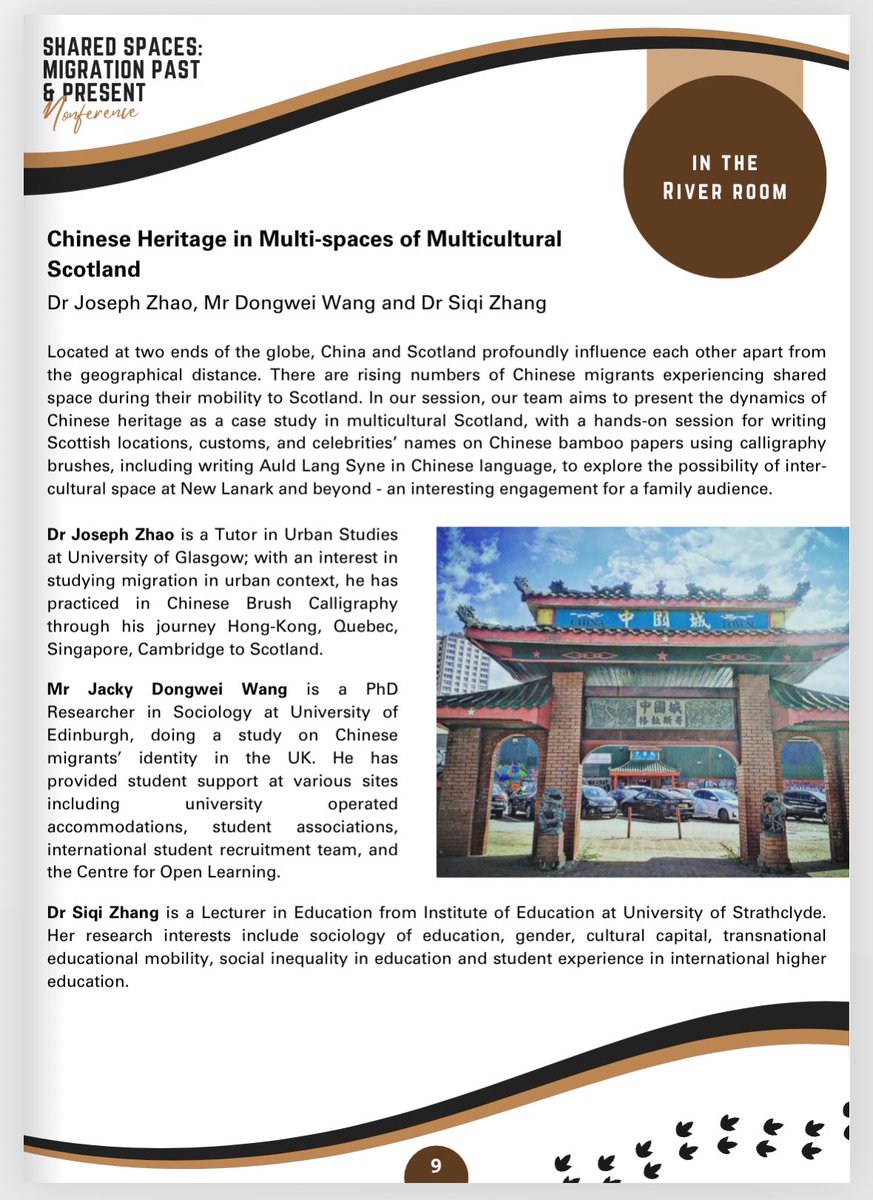 Dongwei Wang (@jackydww) on Twitter photo I am thrilled to share Dr Joseph Zhao from <a href="/UofGSPS/">UofG Soc & Pol Sci</a> and myself will have a discussion on Chinese heritage in multi-spaces of multicultural Scotland in <a href="/UofGUnescoRILA/">UofG Unesco RIELA 🧡</a> at New Lanark. Huge thanks Dr <a href="/_Siqi_Zhang/">Dr Siqi Zhang 张思齐</a> for contributing to this. Details on brochures below. All welcome! I am thrilled to share Dr Joseph Zhao from <a href="/UofGSPS/">UofG Soc & Pol Sci</a> and myself will have a discussion on Chinese heritage in multi-spaces of multicultural Scotland in <a href="/UofGUnescoRILA/">UofG Unesco RIELA 🧡</a> at New Lanark. Huge thanks Dr <a href="/_Siqi_Zhang/">Dr Siqi Zhang 张思齐</a> for contributing to this. Details on brochures below. All welcome!