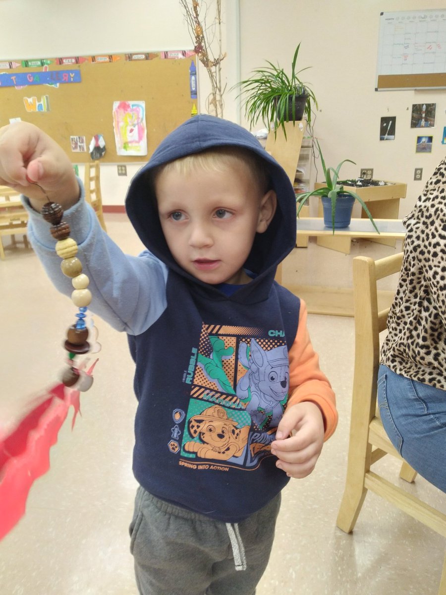 PPMissJenn's tweet photo. The children at CES pre-primary were shown some Mi'kmaq bead art today and invited to make their own Medallions. 
#nspreprimary https://t.co/isavSW3EUY