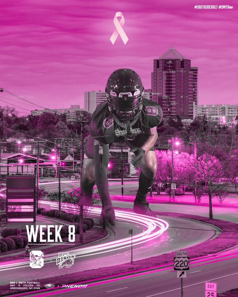 CoachLashSr's tweet photo. ITโs A PINK OUT! Your EAGLES are headed to the High Point Athletic Complex tonight!
1-0 Each Week! Thatโs the Goal!
#SouthSideBuilt | #SMITHway | #GG
#breastcancer #breastcancerawareness @OfficialBLSfb https://t.co/zVBU6oXJNT