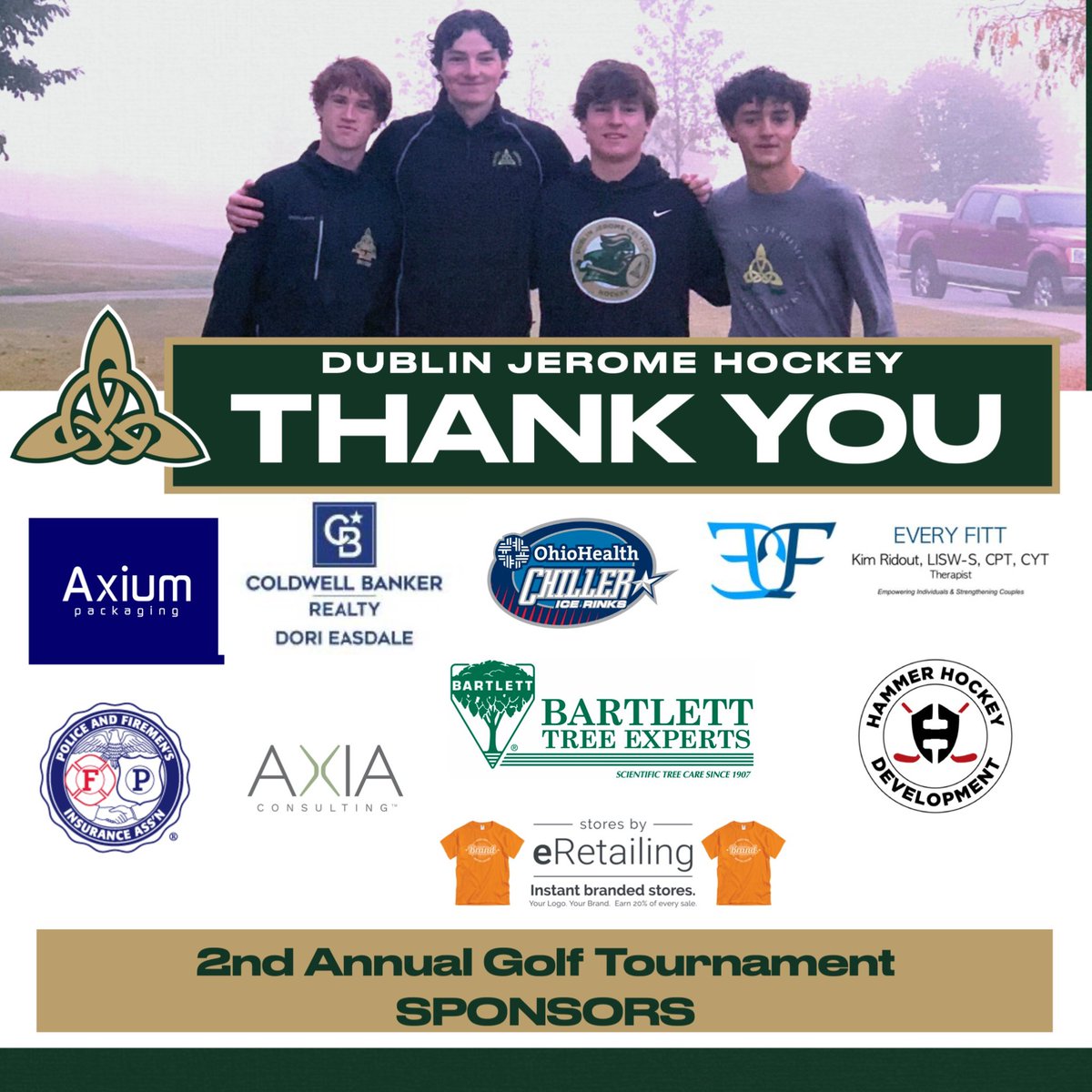 We close out our week of thanks with this wonderful group of sponsors! Each of the sponsors highlighted today and earlier this week have contributed to our Jerome Hockey community. THANK YOU!