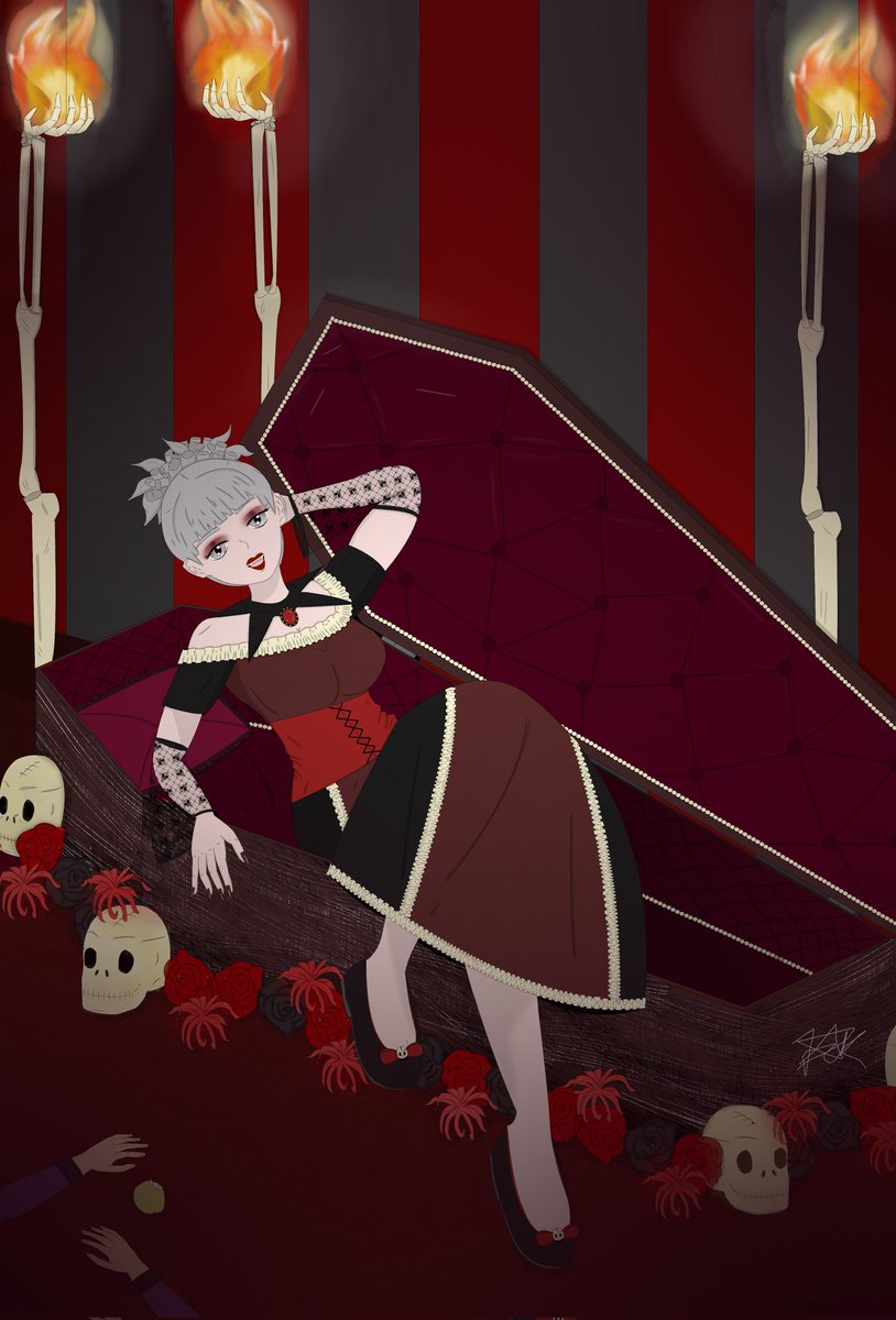 Kagami wishing you a very happy Friday the 13th 💀

Stay Safe and Stay Spooky 

#Halloween #art #goth #arttwt