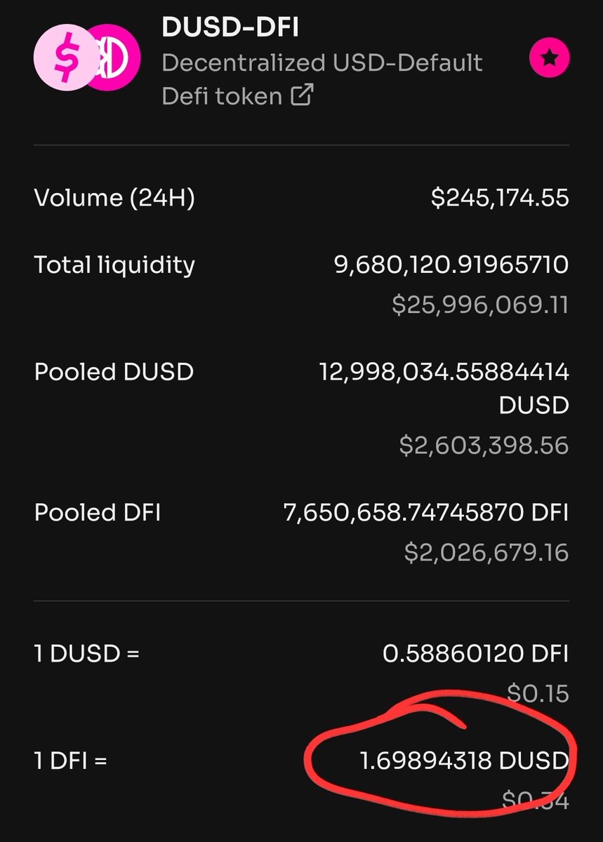 $DFI price in dUSD below 1.70 😳 A lot of dUSD buying is happening 👌🏻