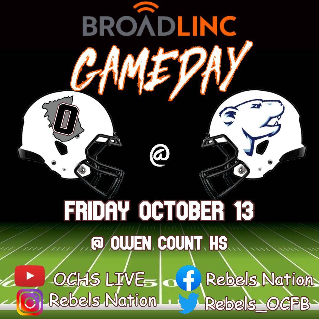 Rebels_Nation's tweet photo. 🏈 @getbroadlinc REBELS GAMEDAY 🏈
Senior Night
@OwenSchools @Rebels_OCFB vs @brackencounty
📍 @OwenSchools
🎥 OCHS Live on YouTube
#WEareOC #RepTheO #OCFB https://t.co/Ia4ctypILM