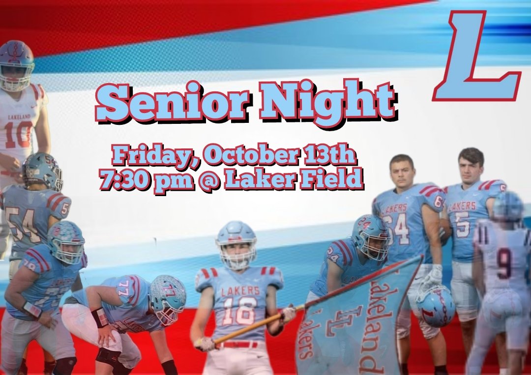 Very special game night as we celebrate our seniors! Whether you are family, friends, or fans - come out and express your appreciation for these young men who have put everything they have into this program for 4 years.