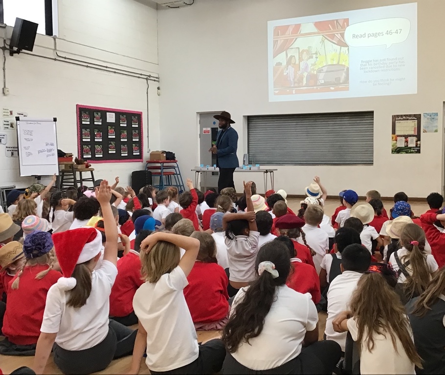 HTJosephHood's tweet photo. Banji Alexander, came to visit us on Thursday! @banjialexander He captivated our pupils with his book 'Lockdown Looms' Thank you Banji! https://t.co/rjPbP6HkOQ