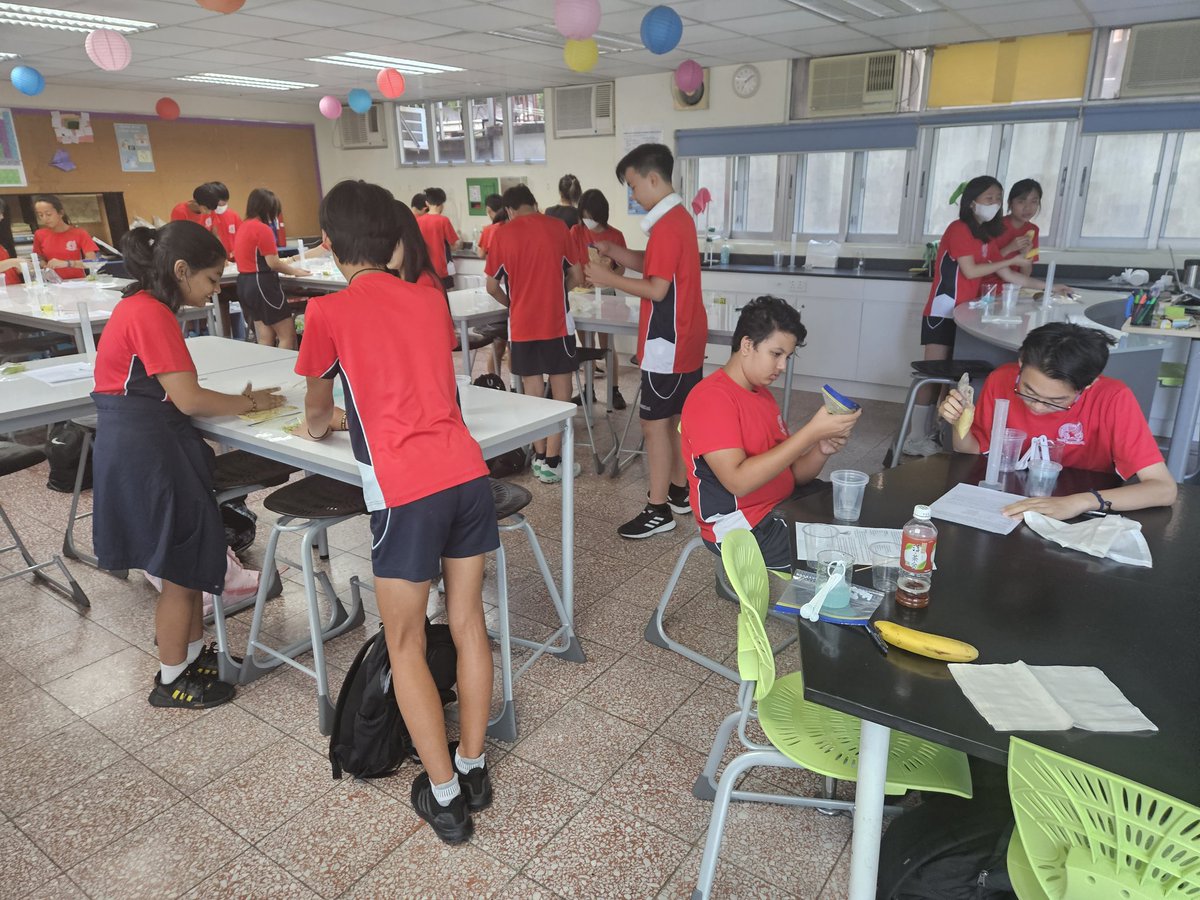 G8 Science doing a DNA extraction lab. Social, Personal, and Applied learning in action @aishongkong @Meg_Rob22 @wing_mwing @asimpsonEDU @DoctorBaumA @MrsMorrisonEDU