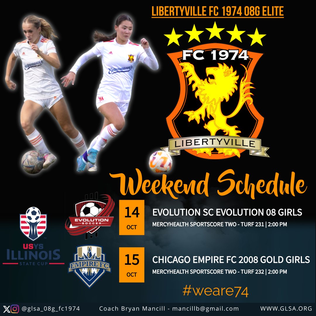 GLSA_08G_FC1974's tweet image. Going to Rockford for 2 IL State Cup matches this weekend. Lets go! #weare74 #ilstatecup @FC1974GLSA @CoachBMancill @G2CollegeSoccer @NcsaSoccer @ILYOUTHSOCCER @ImCollegeSoccer @PrepSoccer @SoccerMomInt