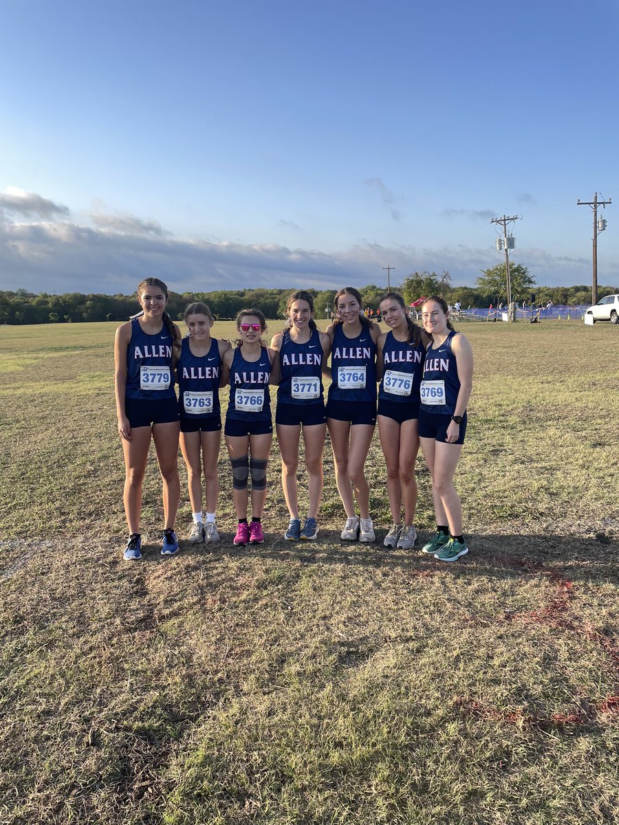 Varsity Girls are ready to go at the district meet.