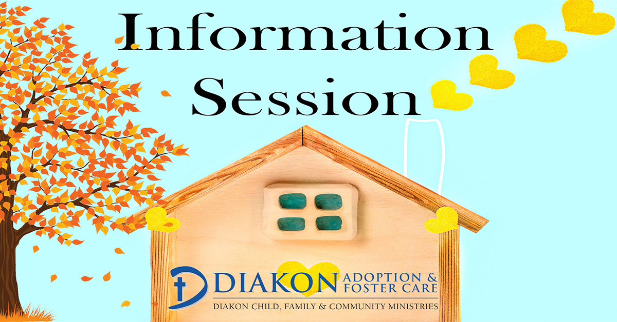 Join us Oct. 17, 2023 from 6-8pm for an informative session learning about Diakon's Adoption &amp; Foster Care programs!             

Pre-registration is required so that the ZOOM link can be shared. Please email recruitment@diakon.org to register.

#adoption #fostercare