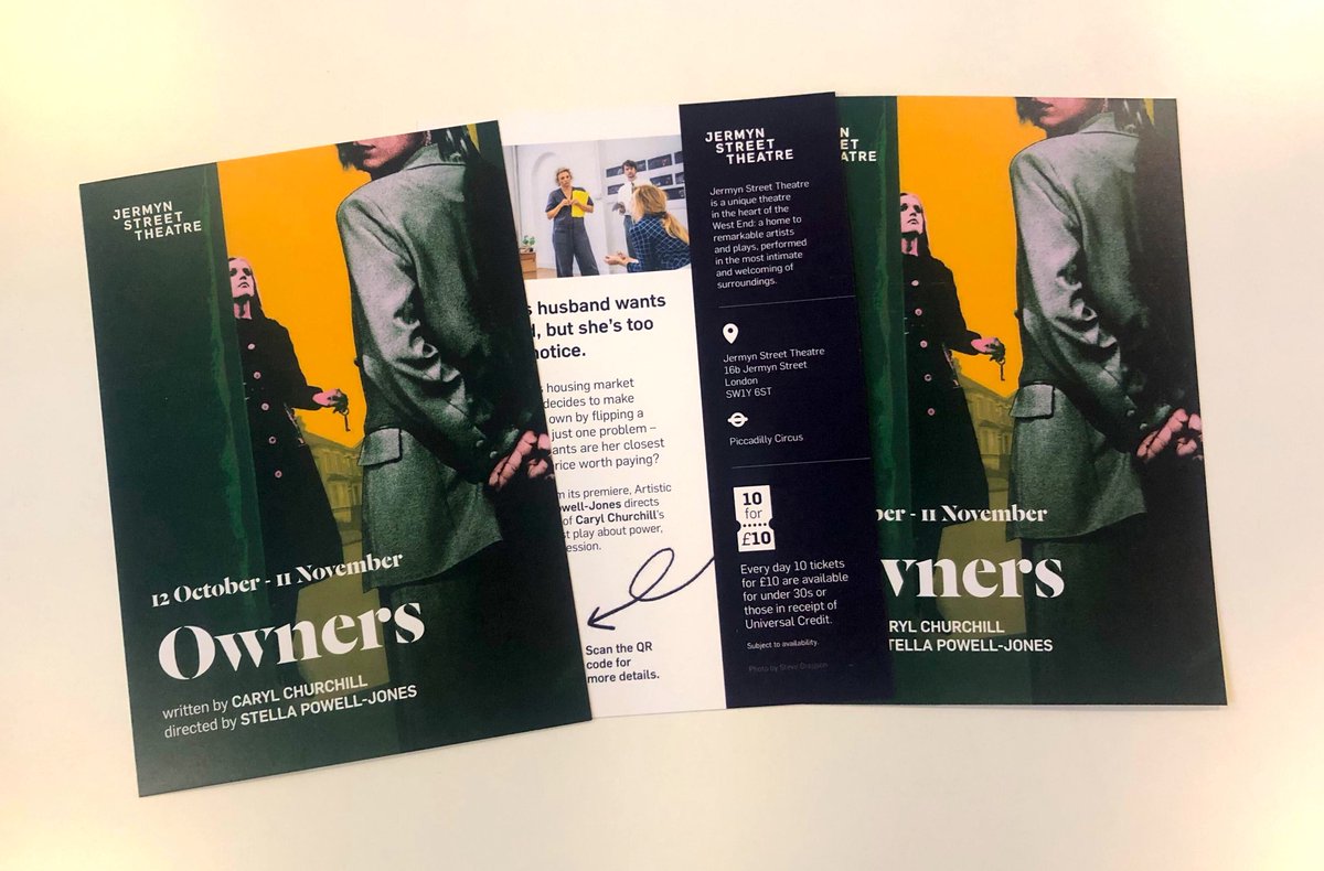 MobiusDist's tweet photo. 'Marion's husband wants her dead, but she's too busy to notice.' 🔑🏘️
.
Currently sending out these beautiful A6s for @JSTheatre revival of Caryl Churchill's 'Owners'. Essential theatre at the heart of London's West End! 🎭 https://t.co/7COHjEKXxy