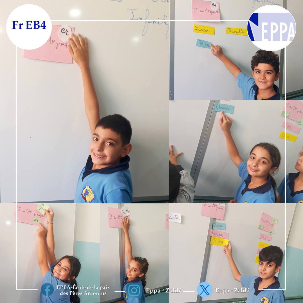 EppaZahle's tweet photo. EB4 "Verbe, à quel groupe appartiens-tu?"🤔🤔 #Eppa #verbe #premiergroupe  #deuxièmegroupe #troisièmegroupe #eb4 #jeu #methodeactive #séancedefrançais 😍 https://t.co/PBQIuhOqgF