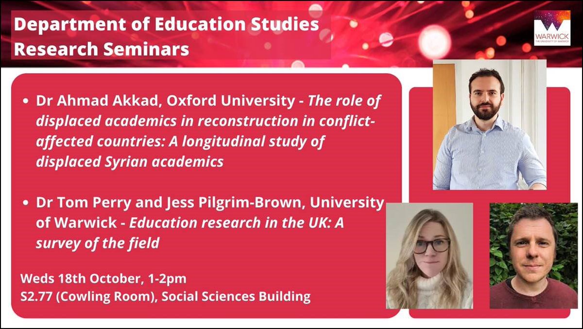 Warwick Education Seminars tweet media