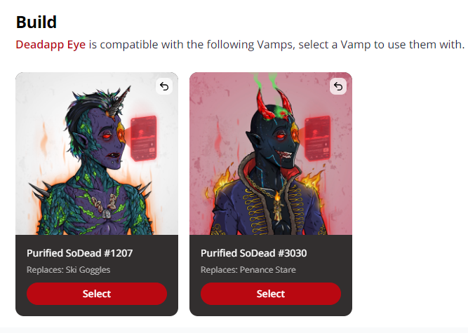 MMFC33's tweet photo. So i have my new #DeadApp eye trait!
I have now an hard choice to make
On which vamp do you think i should use it??
Infected unicorn? or Darklord?
@SoDeadNFT https://t.co/T5QZLaQZVM