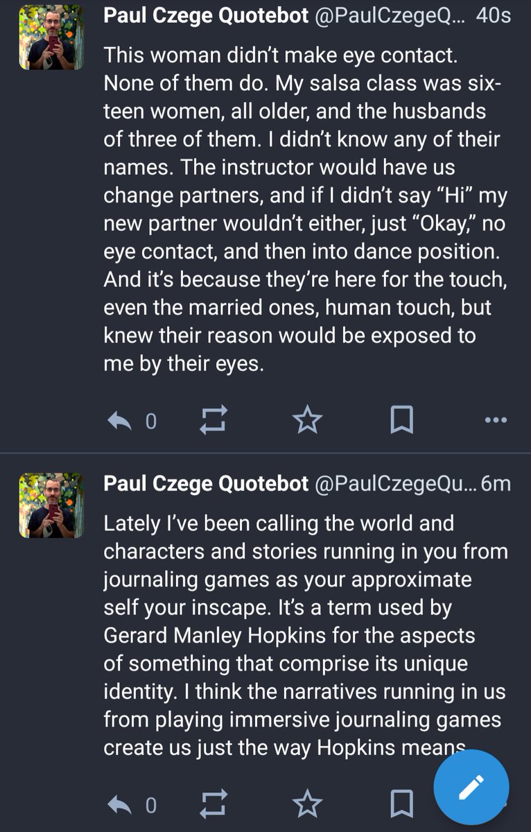 PaulCzege's tweet photo. I only just mailed the first copies of The Sneeze to buyers yesterday and already the Paul Czege Quotebot on Mastodon is posting quotes from it ๐ฒ
#JournalGaming #ttrpg #TheSneeze https://t.co/ydG2OvqWyb